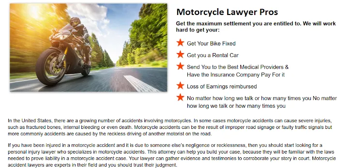 Motorcycle Lawyer Pros 2