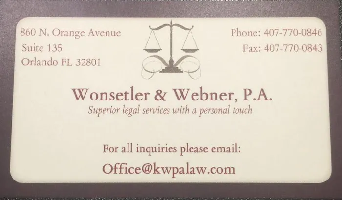 Wonsetler & Webner, P.A. 1