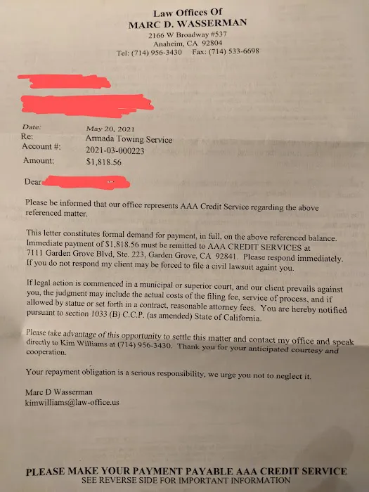 Law offices of Marc D. Wasserman 0