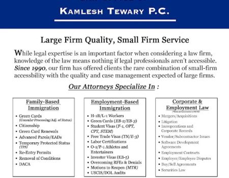 Tewary Immigration Law