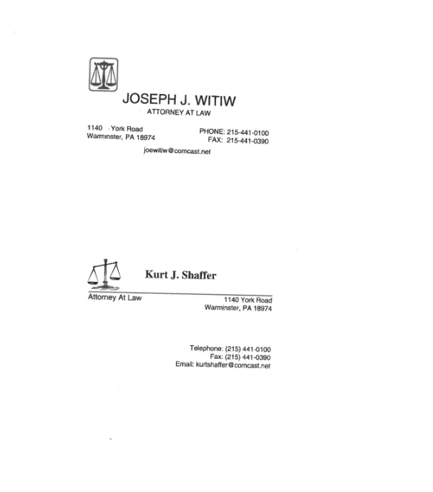 Joseph J. Witiw & Kurt J. Shaffer 0