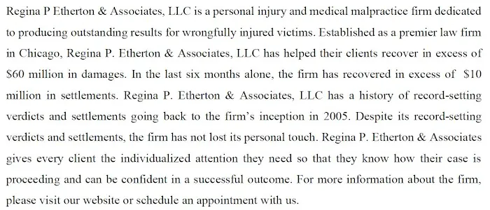 Regina P. Etherton & Associates, LLC 1